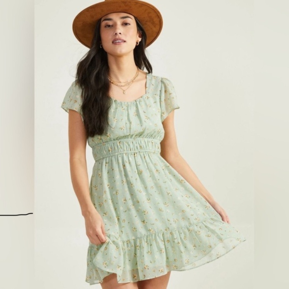 Altar'd State Sage Floral Dress